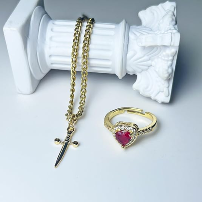 Pulsera de espada y Anillo de corazón